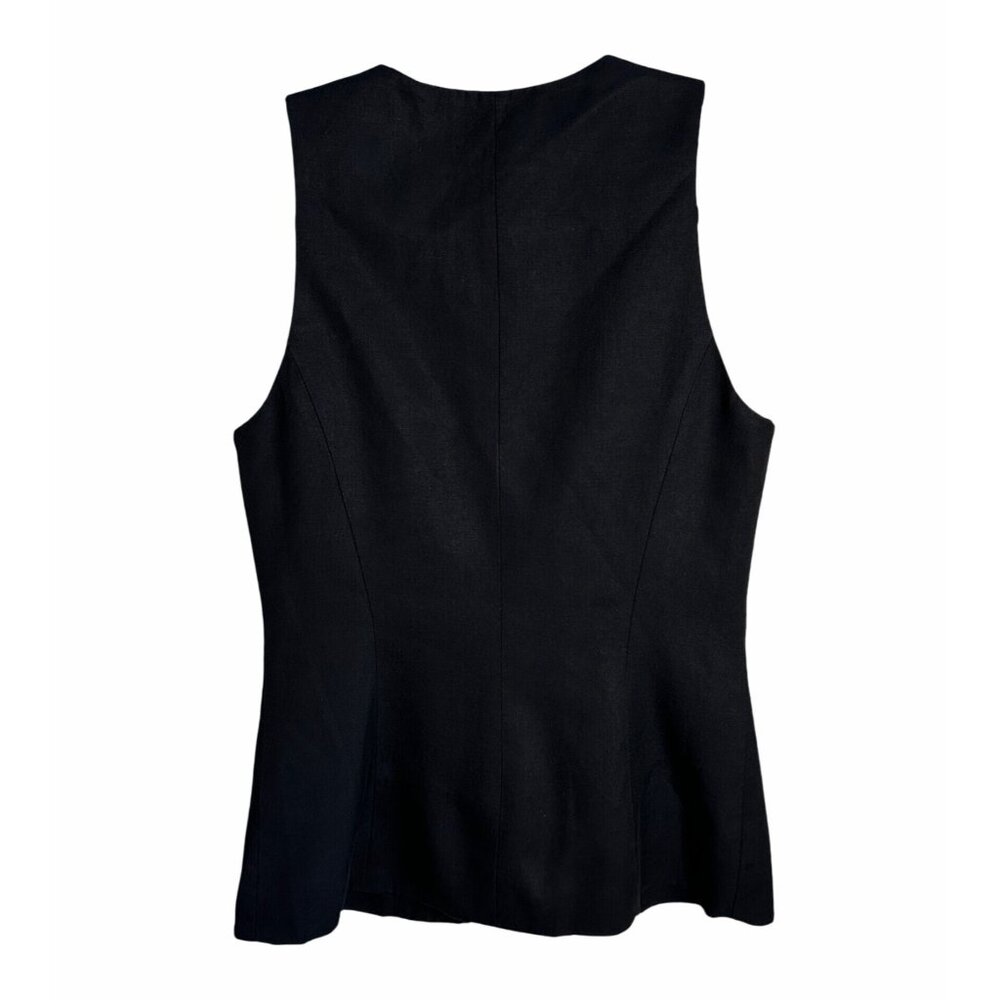 Madewell Scoopneck Cutaway Black Button Vest Top Size 2 Tailored Career Chic NWT - Picture 4 of 11